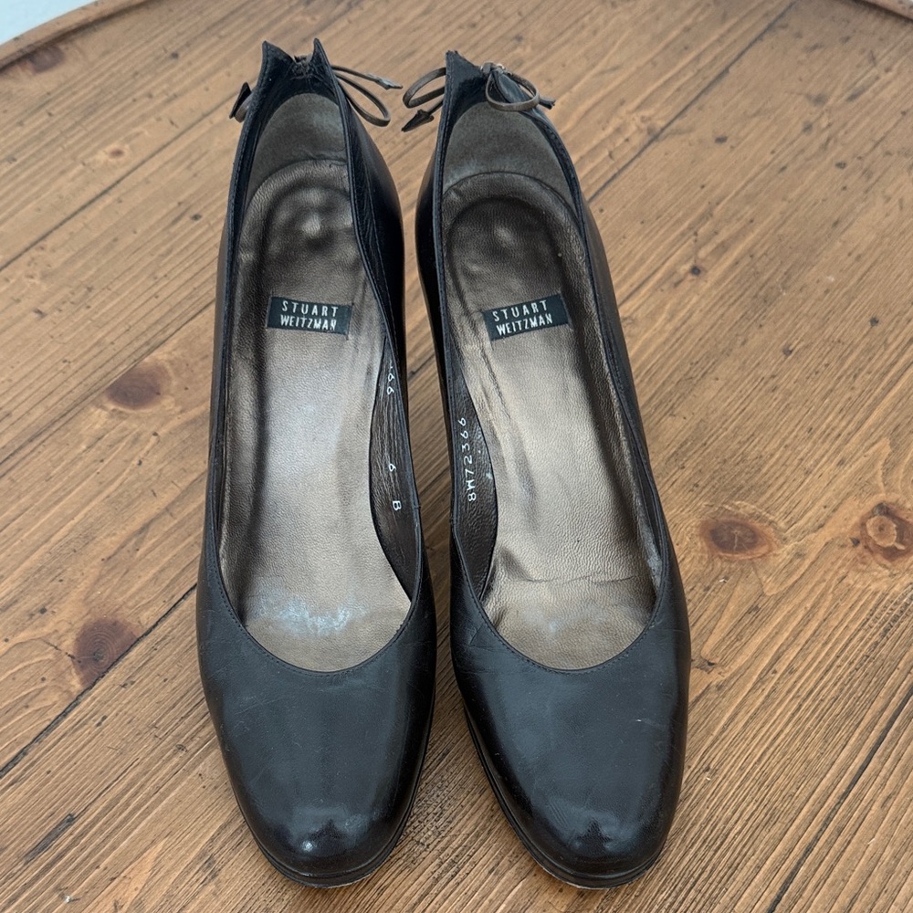 Stuart Weitzman Black Leather Heels